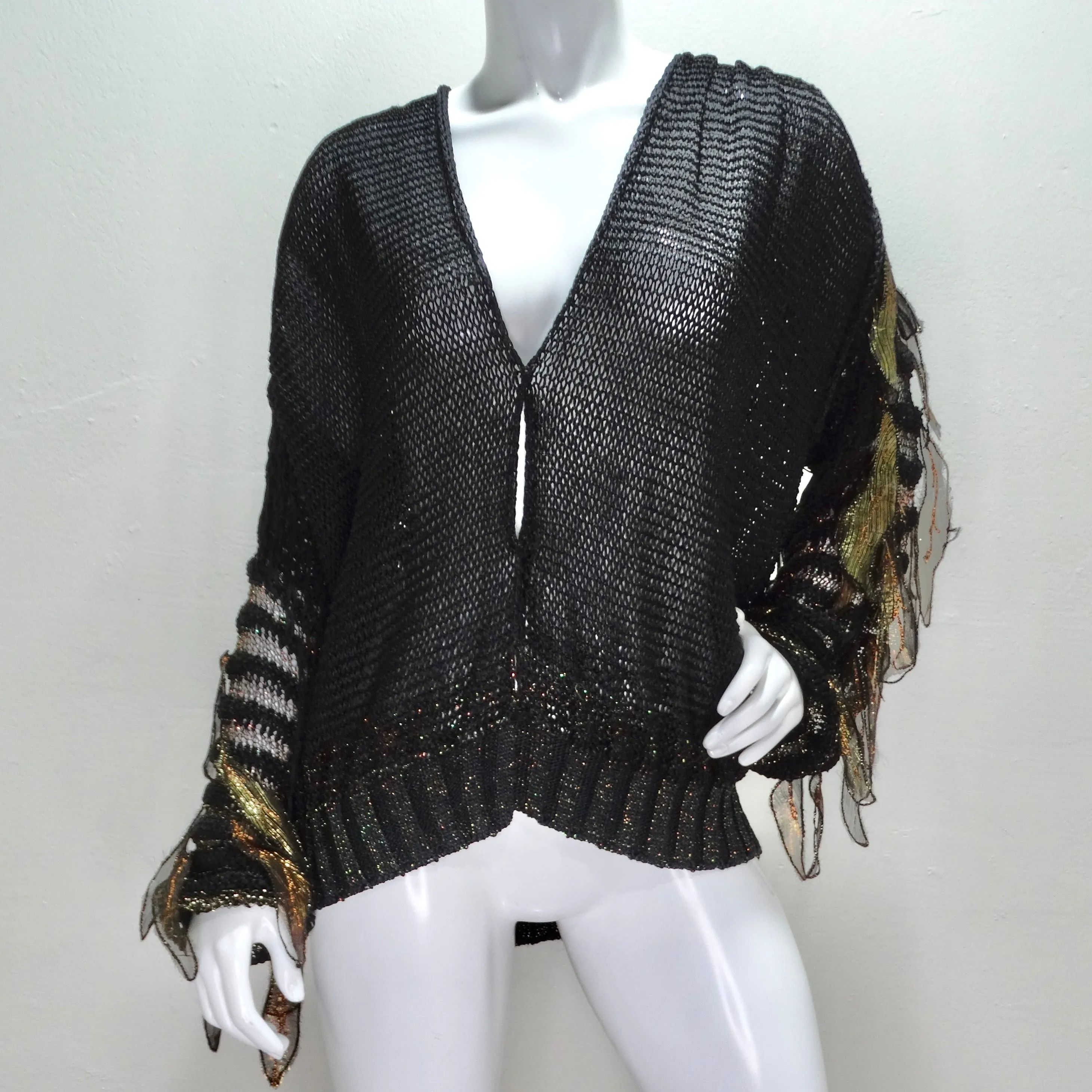 1980s Black & Gold Knit Sweater