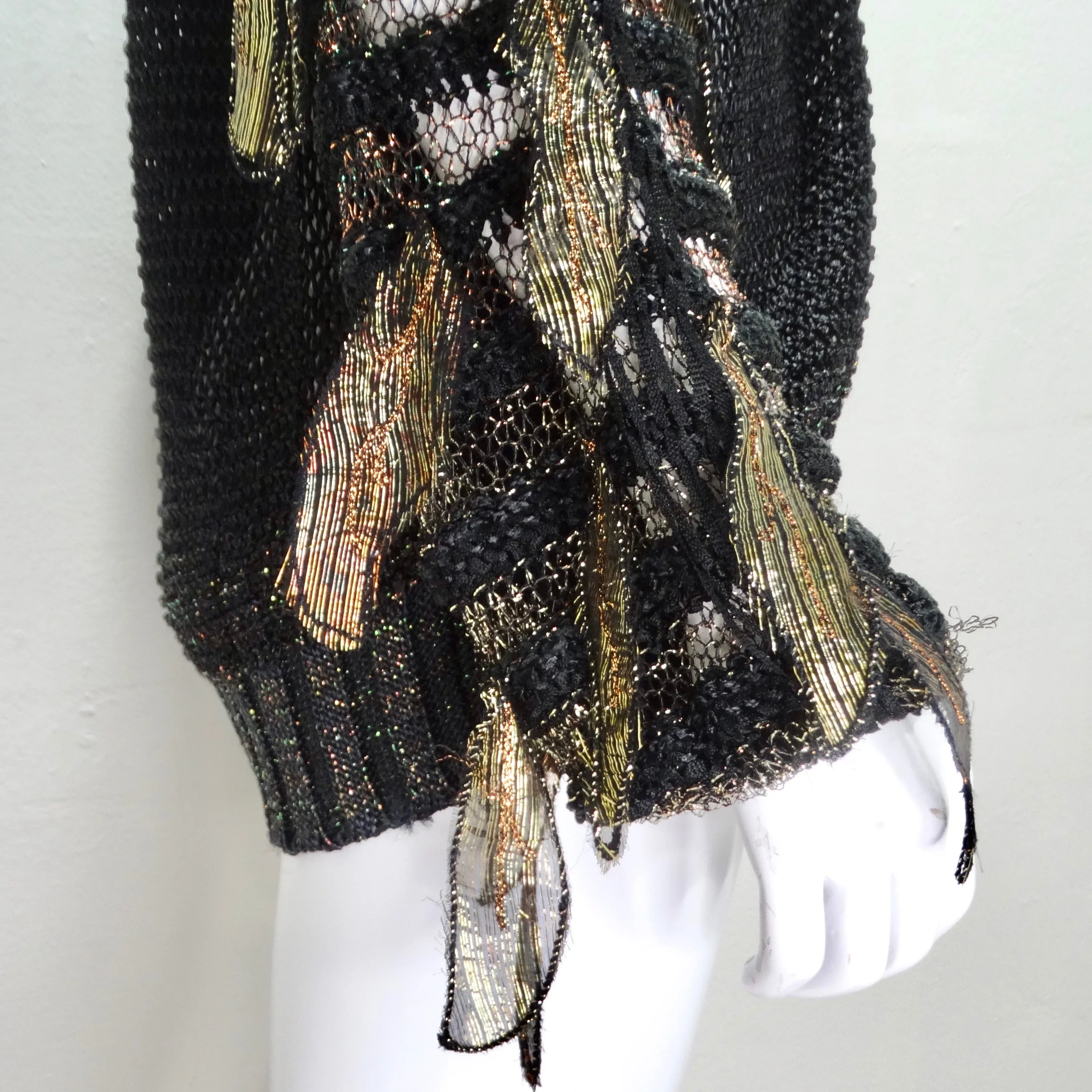 1980s Black & Gold Knit Sweater