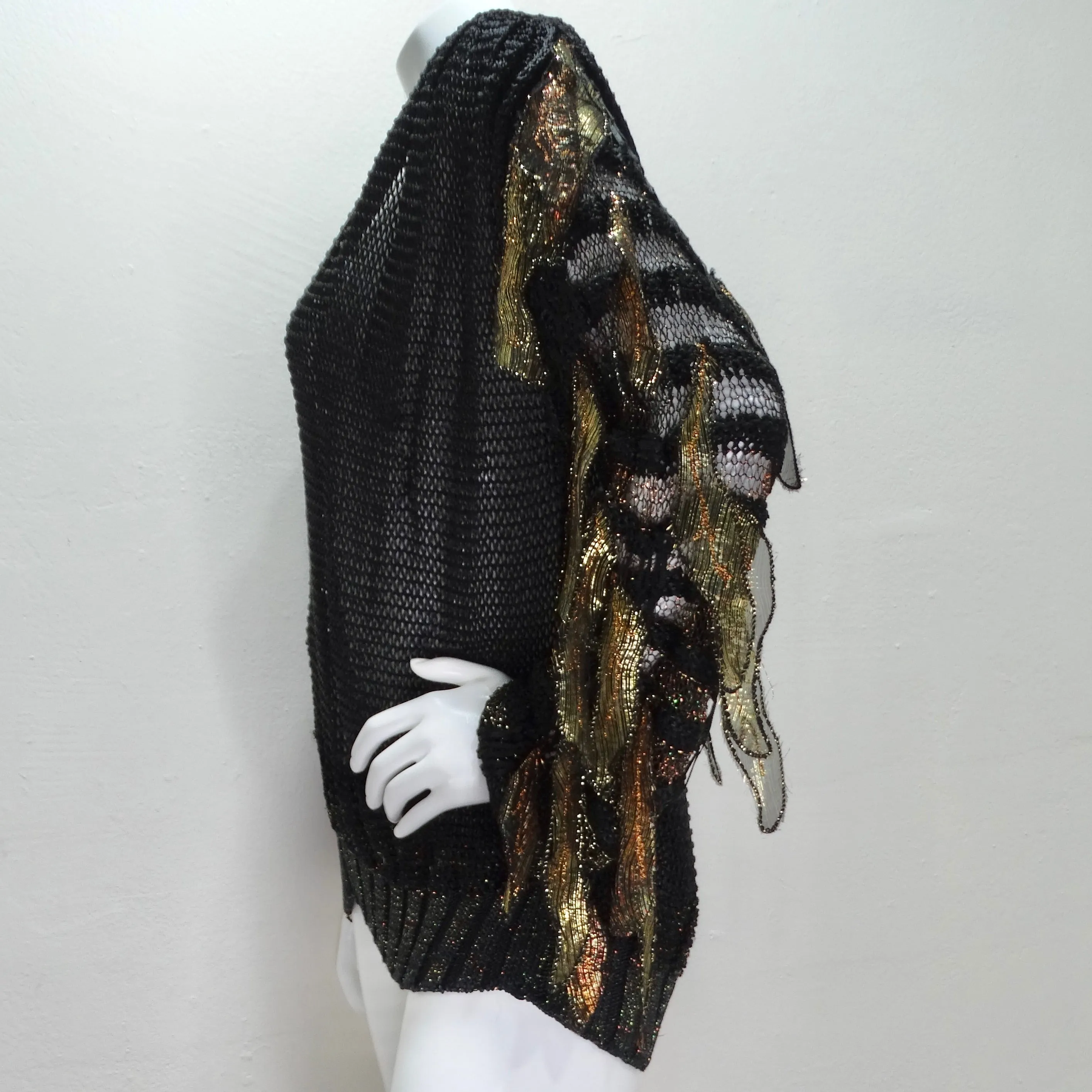 1980s Black & Gold Knit Sweater