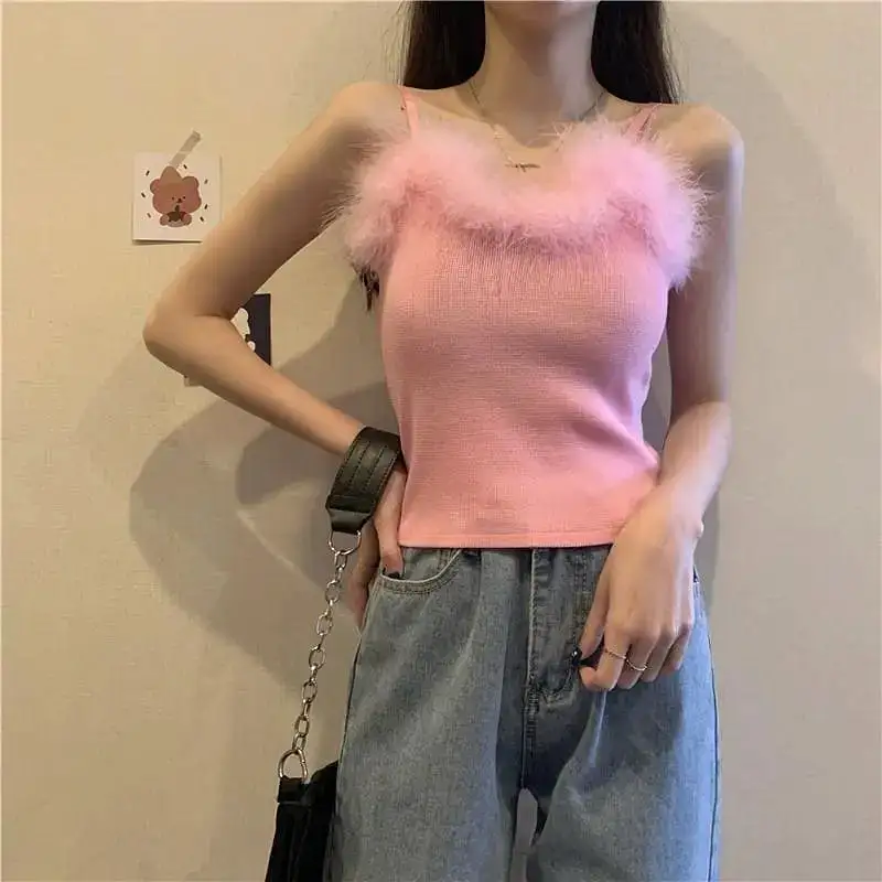 90s-Princess Feather Pastel Kawaii Aesthetic Knit Top MK18534