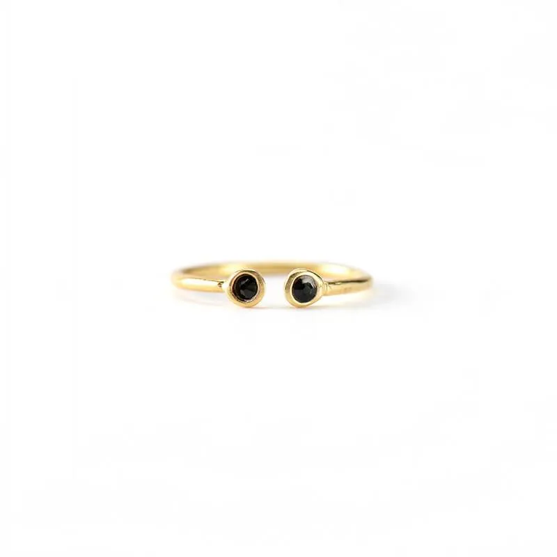 Anillo Midi Twin Swarovski Black Jet