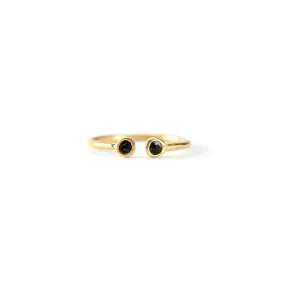 Anillo Midi Twin Swarovski Black Jet