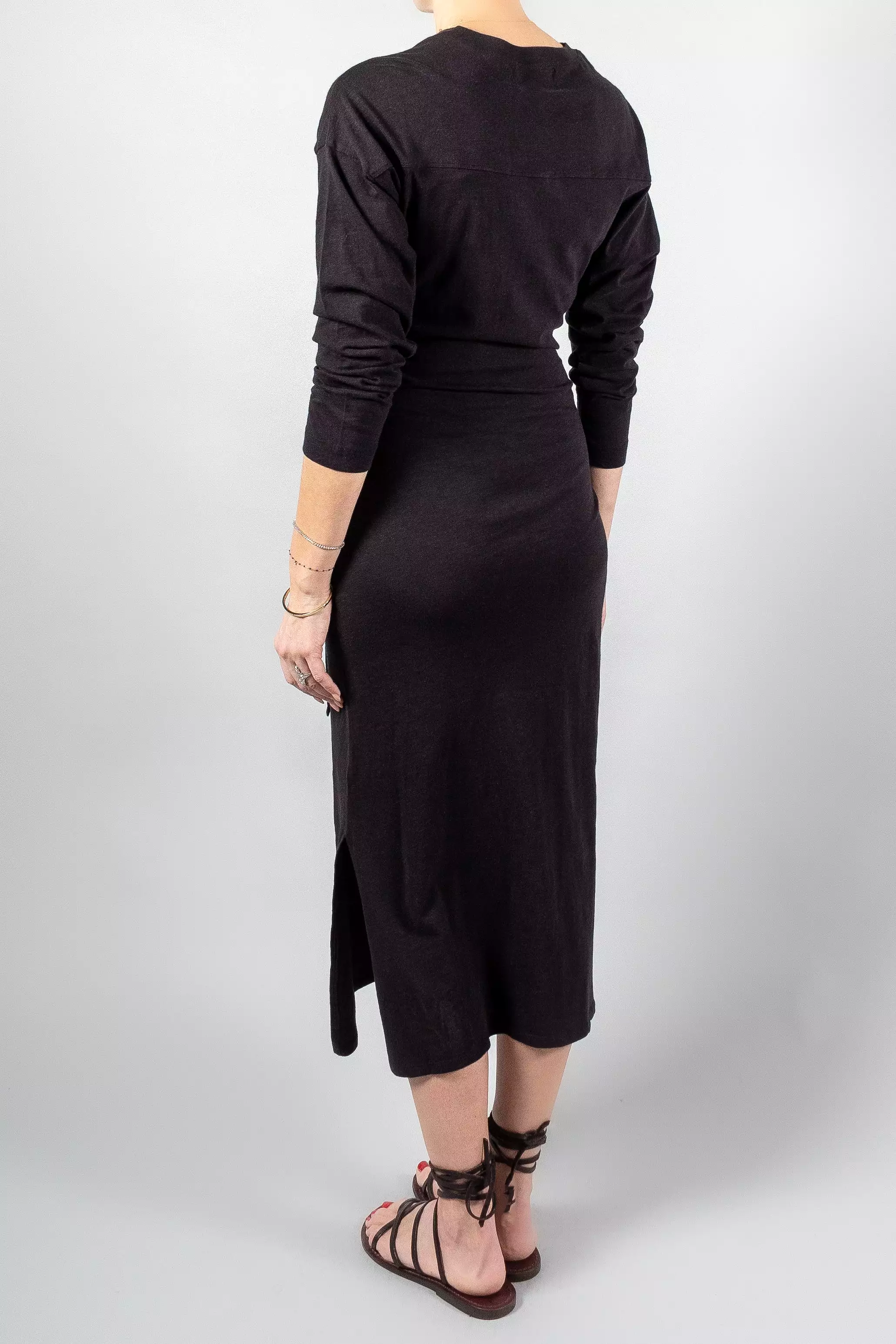 Apiece Apart Long Sleeve Vanina Cinched Waist Dress