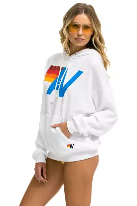 Aviator Nation LOGO PULLOVER RELAXED HOODIE - WHITE