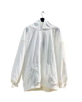 Back Printed Chest Cut Pullover White Hoodie S4732448