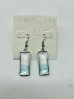 Beach White Sand reflections wire earring