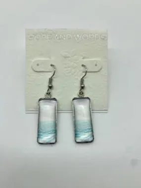 Beach White Sand reflections wire earring