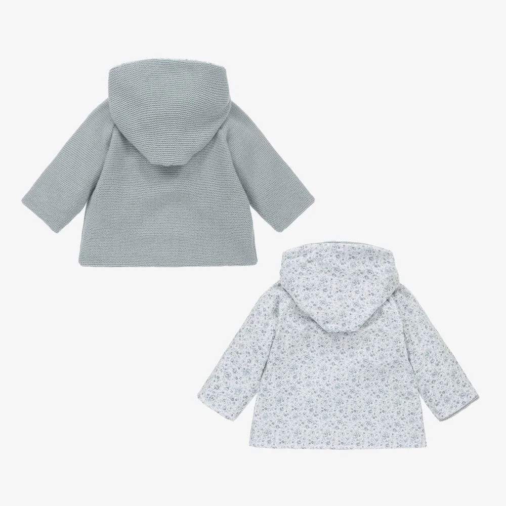 Blue Reversible Pram Coat