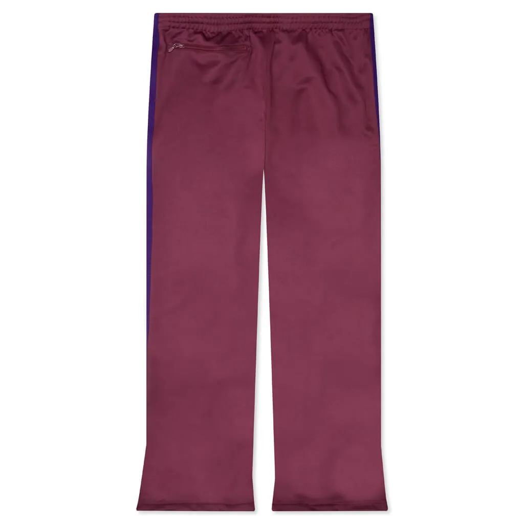 Boot-Cut Track Pant Poly Smooth - Wine