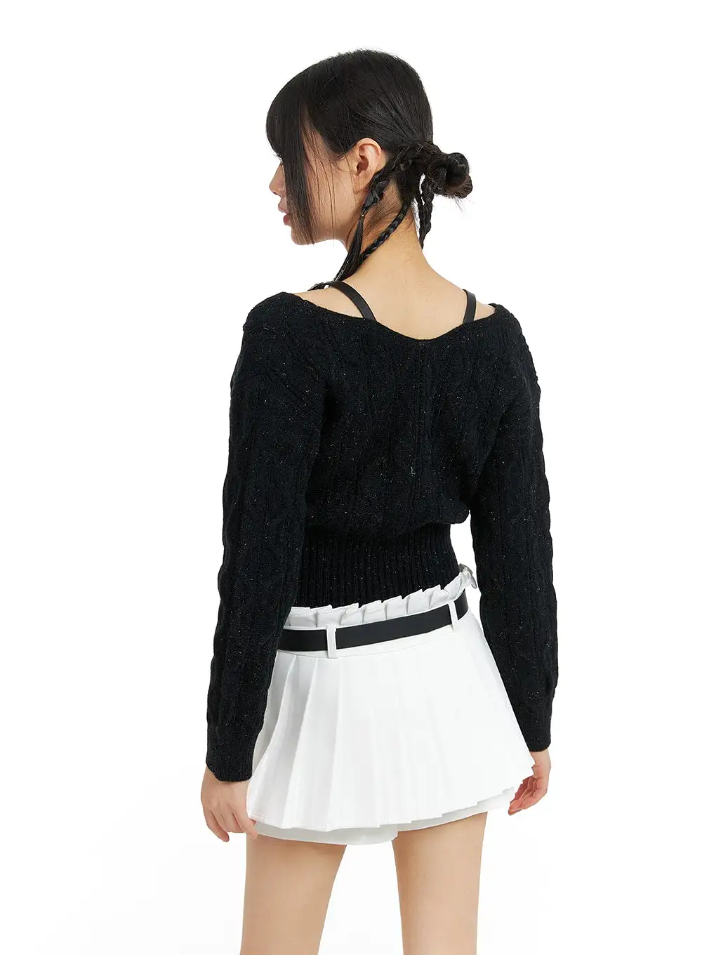 Cable Knit Buckle Sweater CF420