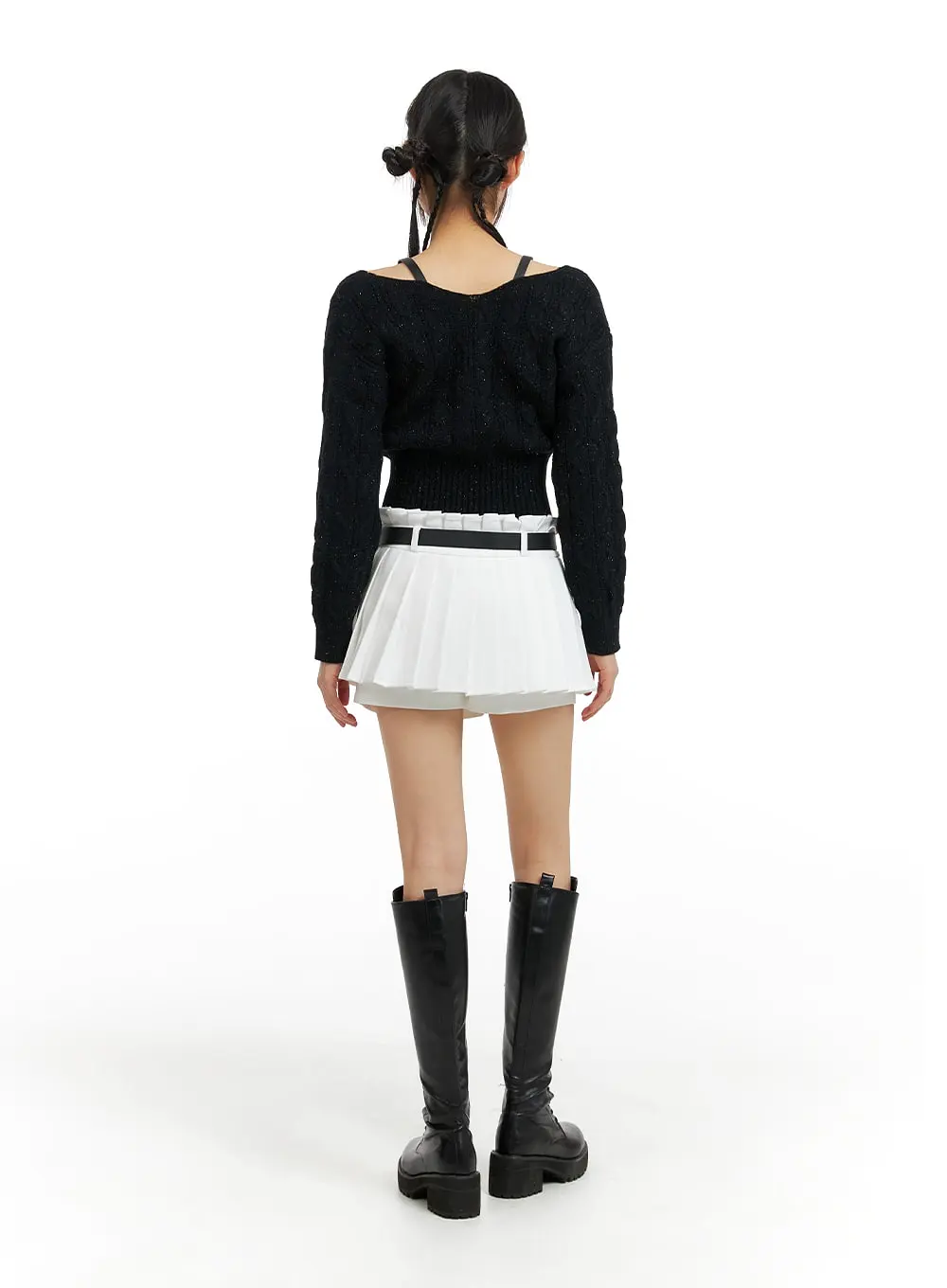 Cable Knit Buckle Sweater CF420