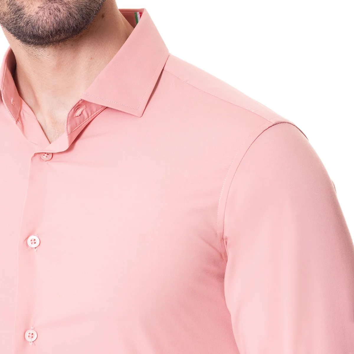 Camisa de Fibra De Bambú Rosa Aldo Conti