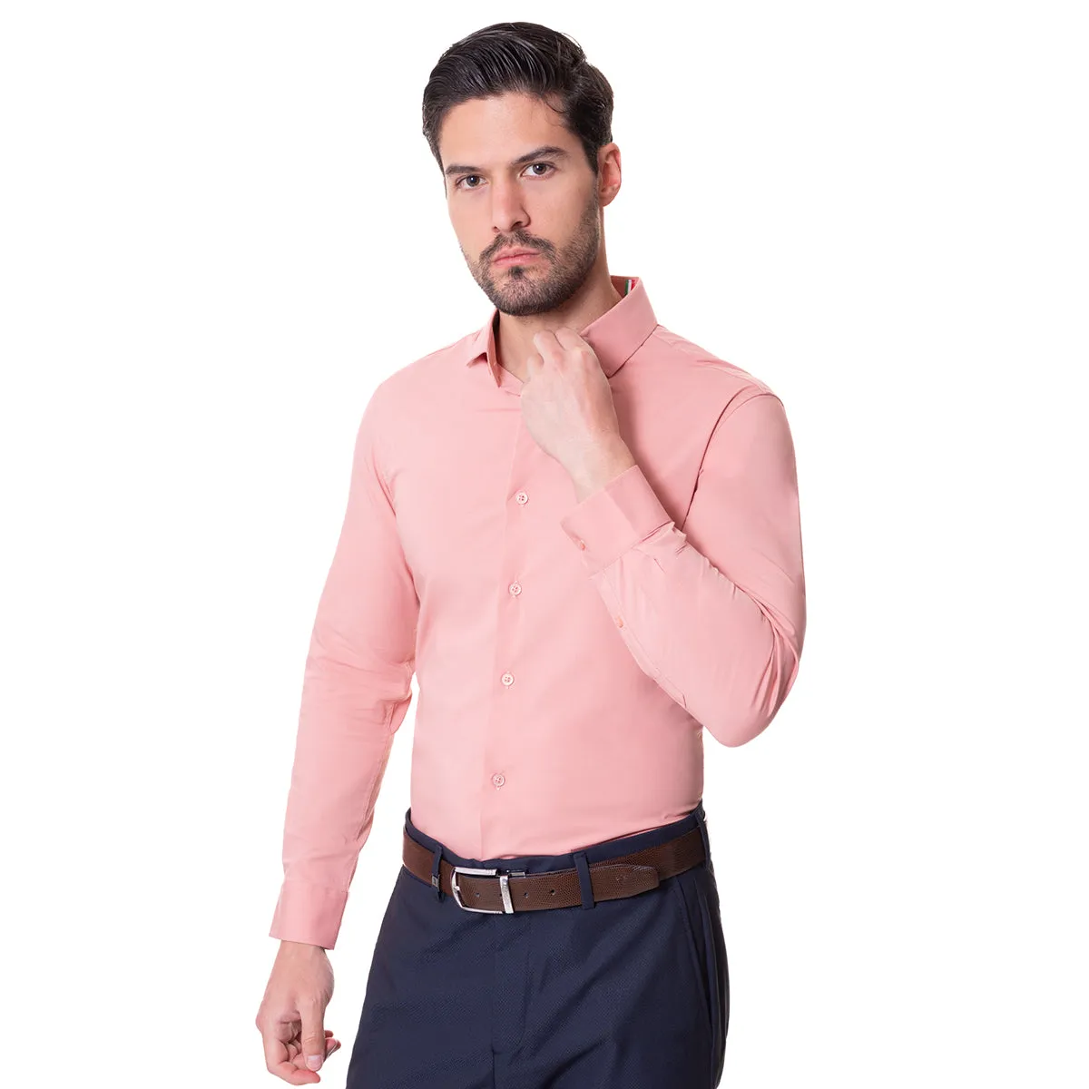 Camisa de Fibra De Bambú Rosa Aldo Conti