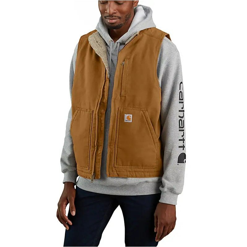 Carhartt Men's Loose Fit Mock-Neck Sherpa-Lined Vest