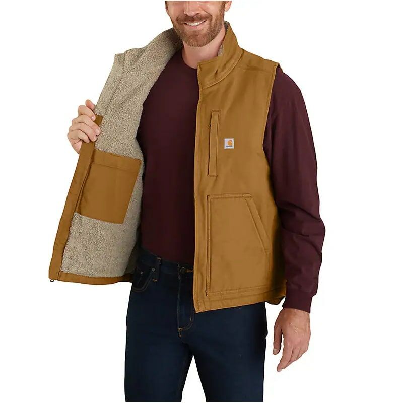 Carhartt Men's Loose Fit Mock-Neck Sherpa-Lined Vest