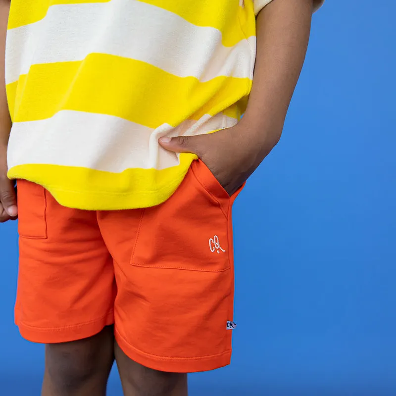 CarlijnQ Orange Loose Fit Organic Cotton Shorts