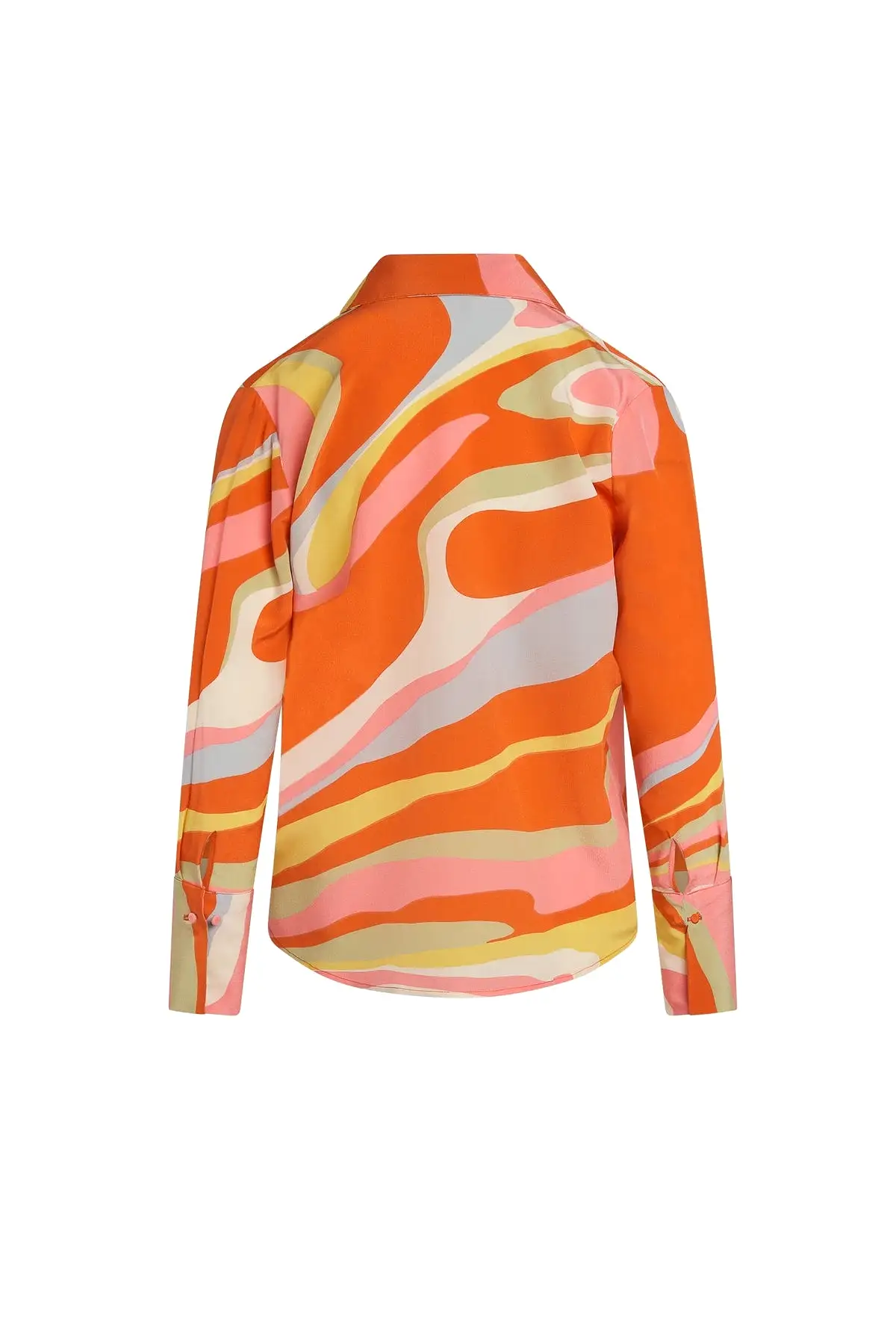 Catherine Gee Daria French Cuff Silk Blouse - Sherbet