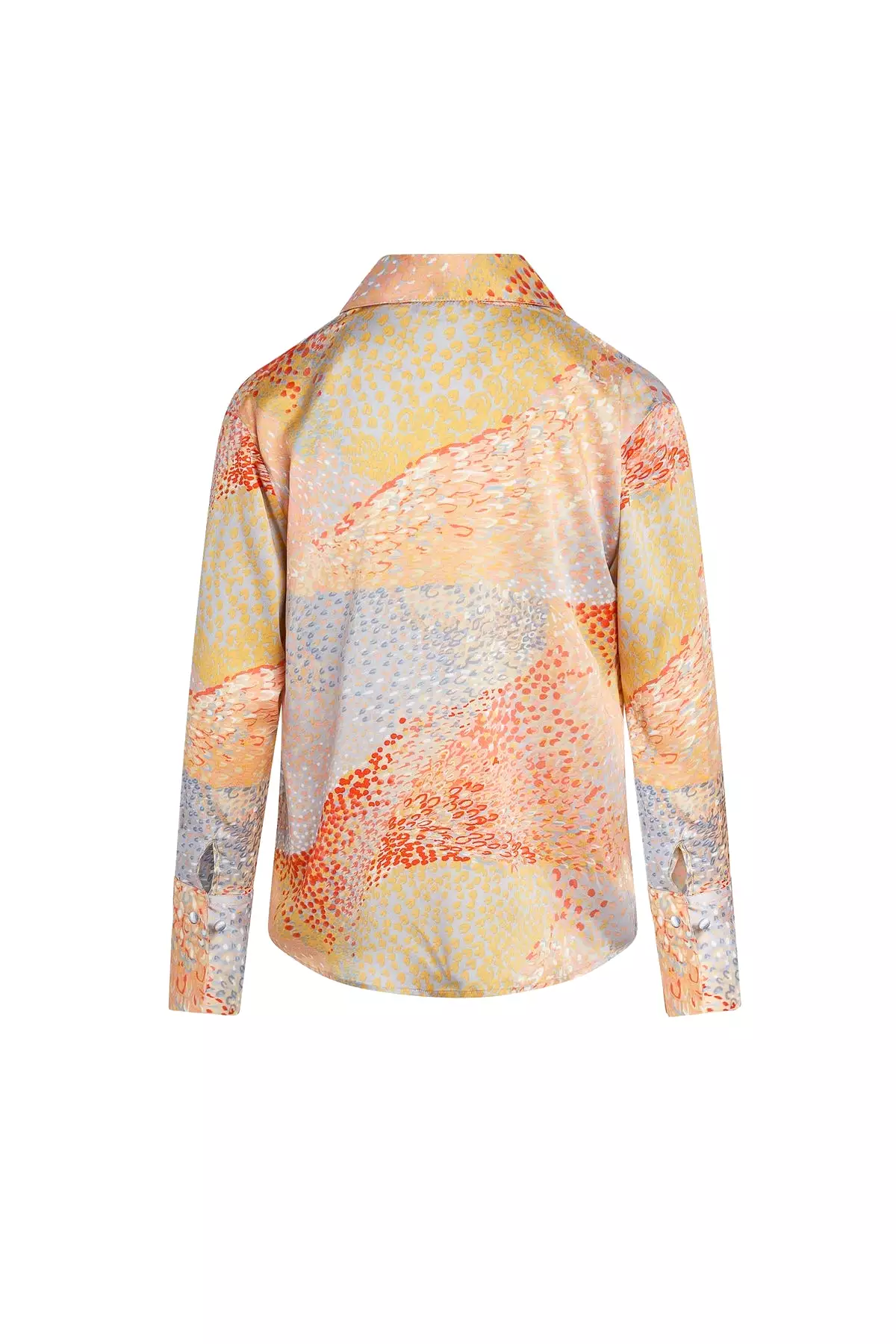 Catherine Gee Daria French Cuff Silk Blouse - Warm Cosmos