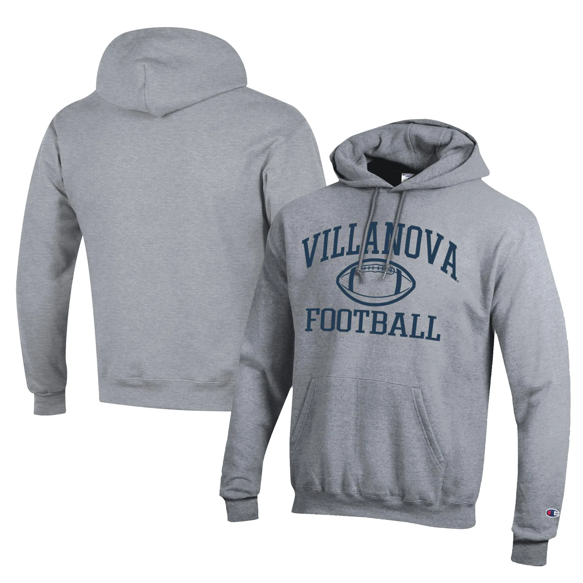 Champion  Villanova Wildcats Gray Football Eco Powerblend Pullover Hoodie