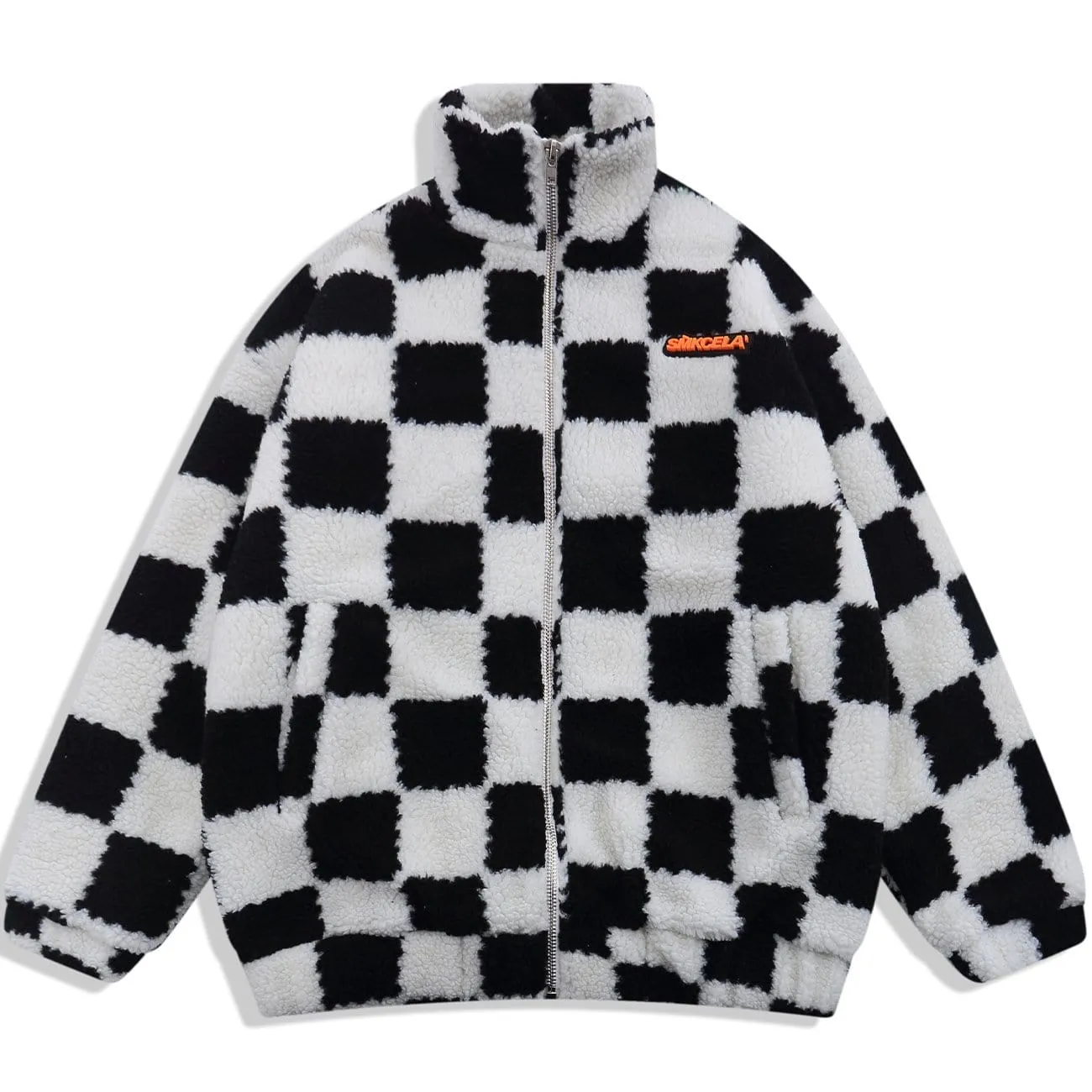 Checkerboard Sherpa Winter Coat