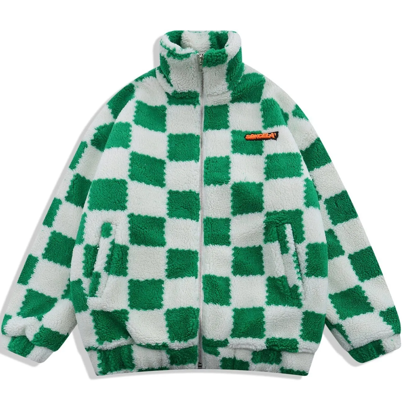 Checkerboard Sherpa Winter Coat