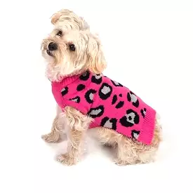 Cheetah Roll Neck Dog Sweater