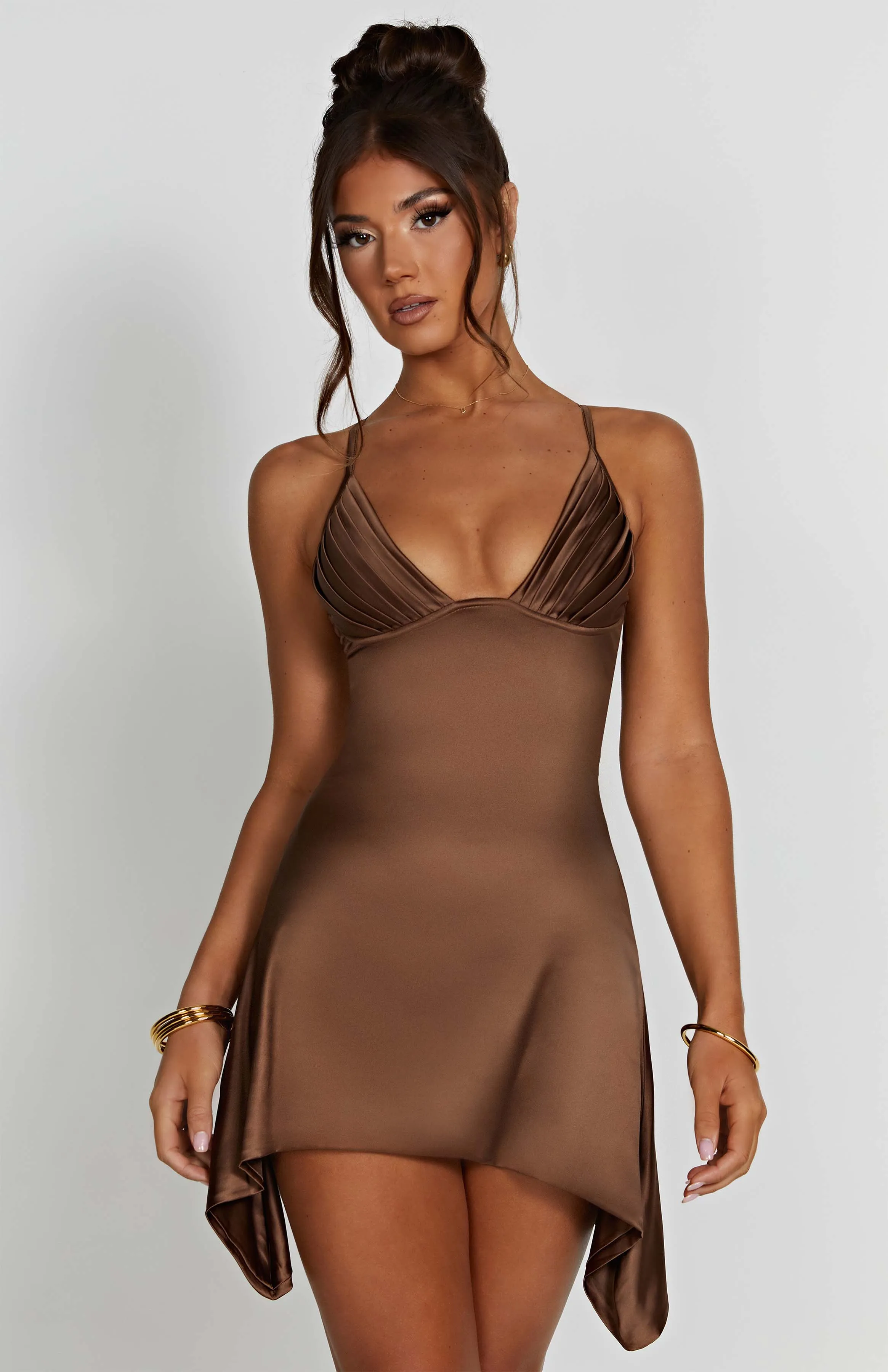 Clarise Mini Dress - Chocolate