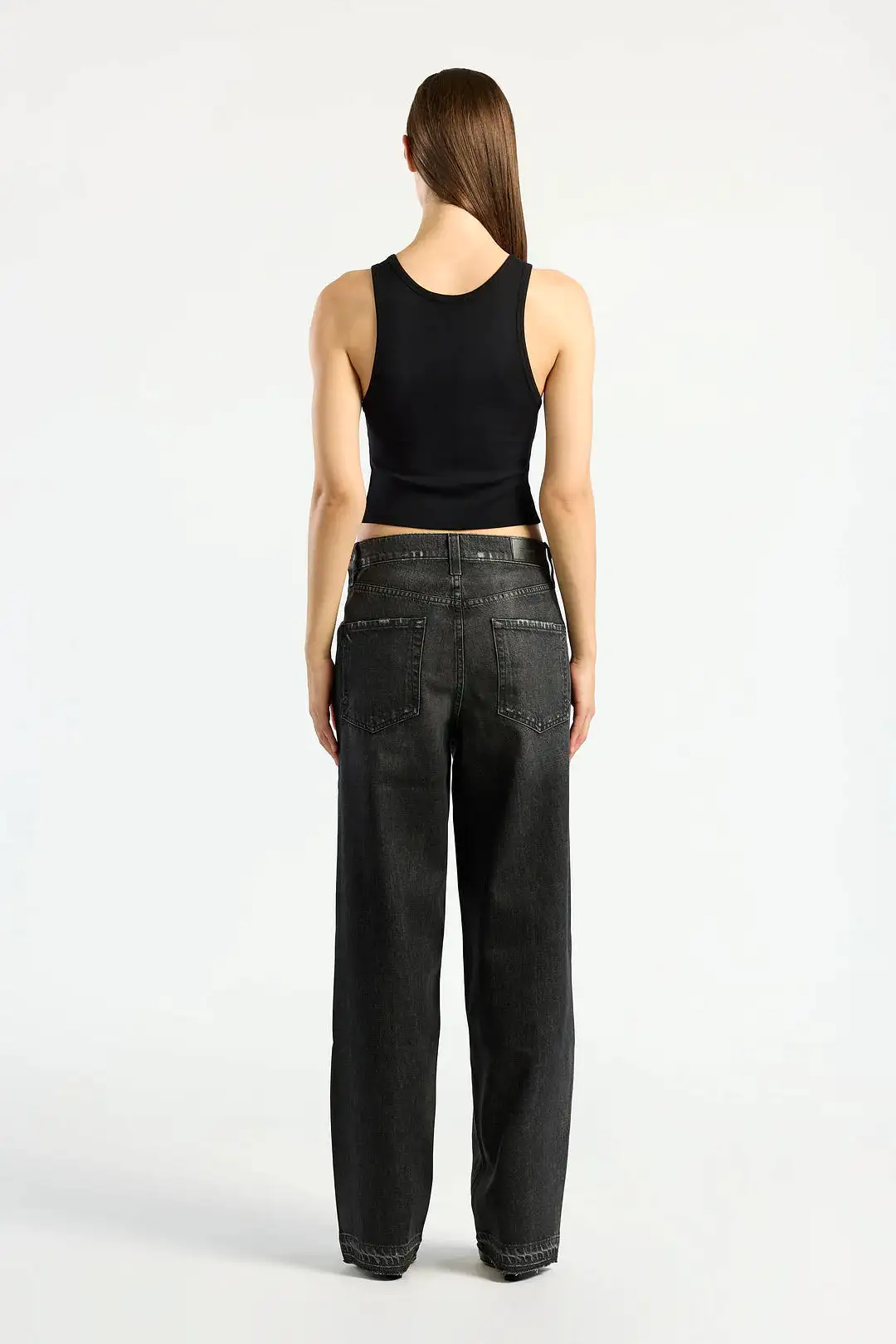 COTTON CITIZEN VERONA CROP TANK- JET BLACK