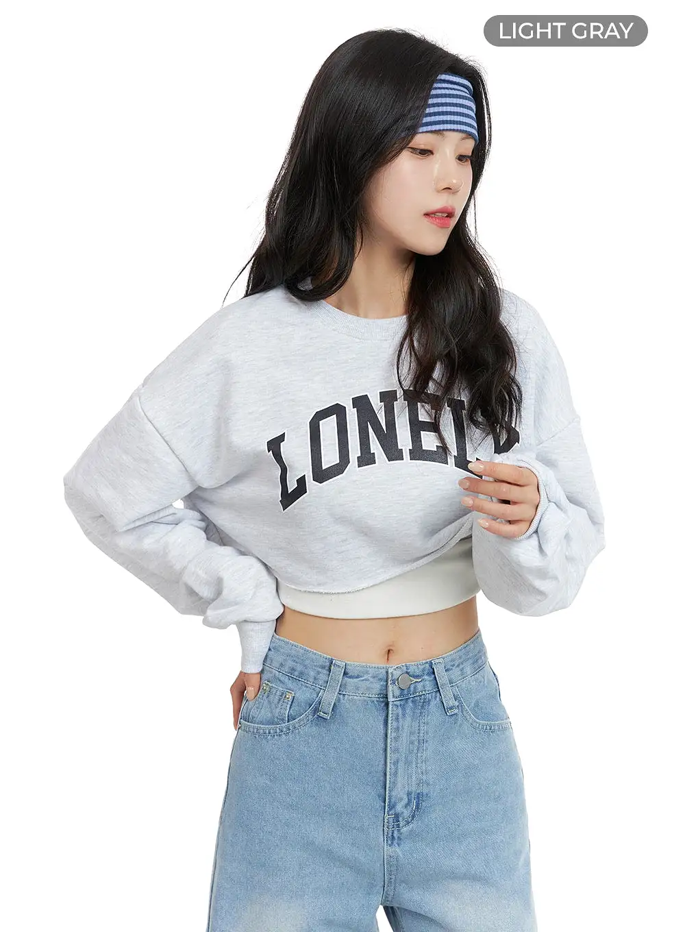 Cozy Lettering Cropped Sweater OM421