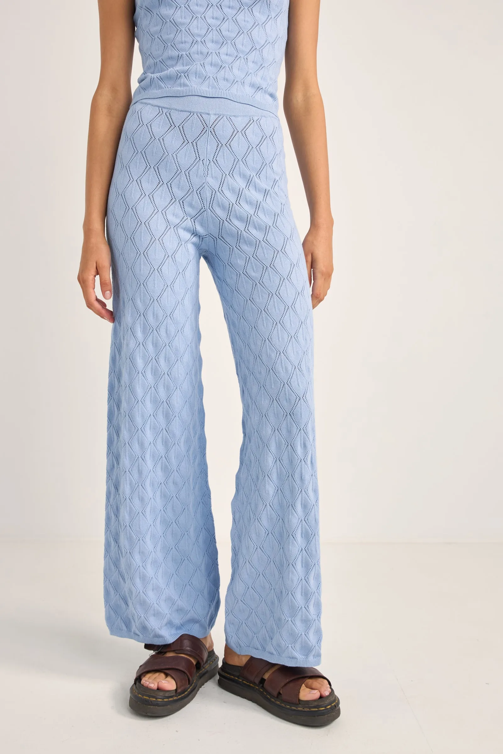 Daisy Knit Pant Dusty Blue