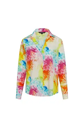 Daria French Cuff Silk Blouse - Rainbow Moodboard