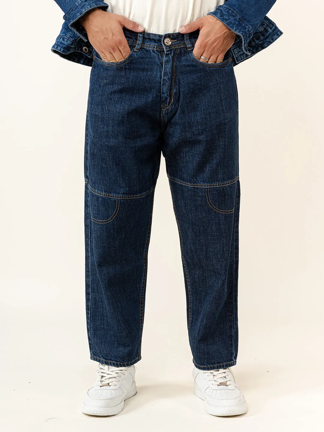 Dark Blue Baggy Fit Denim Jeans