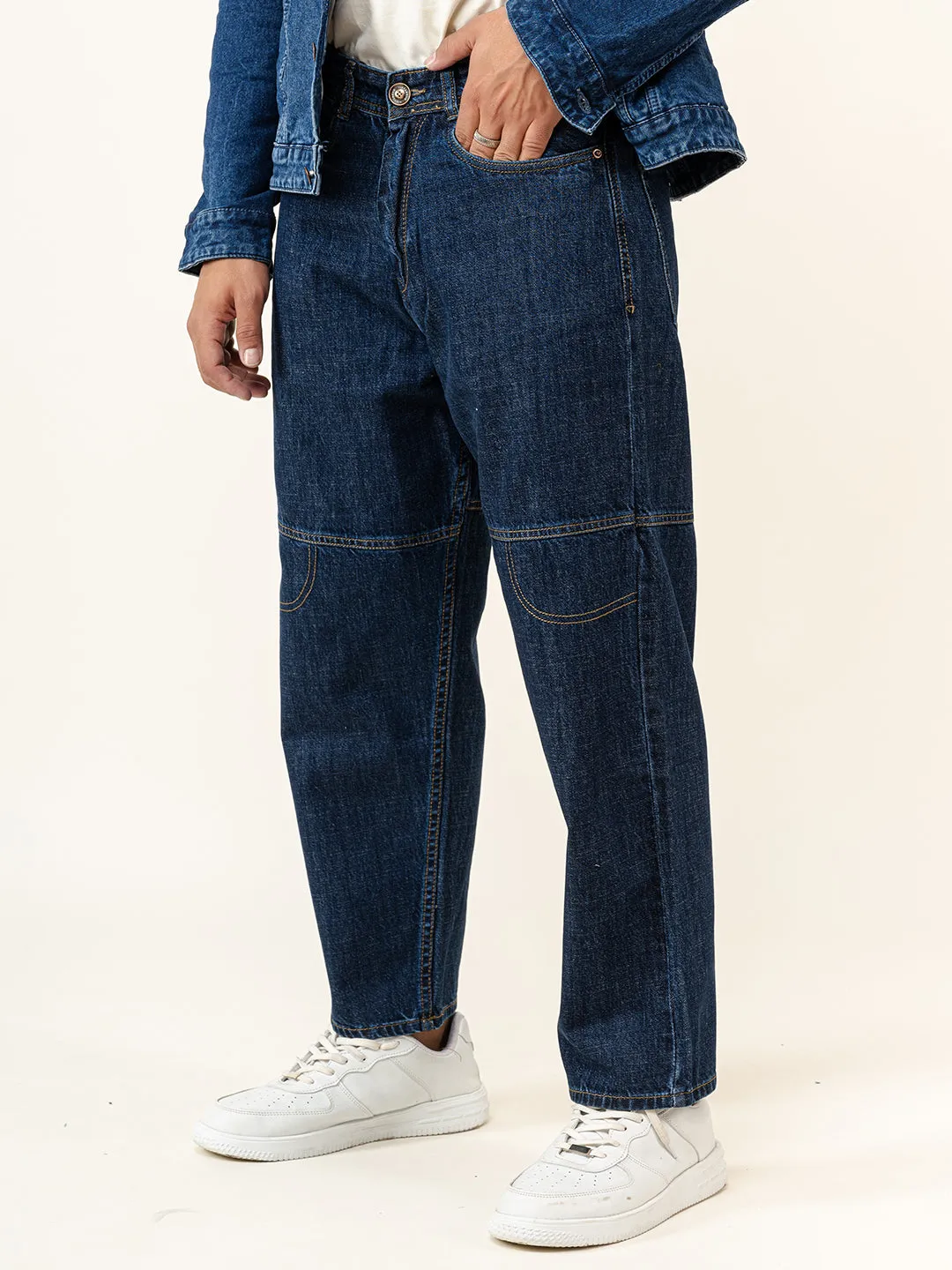 Dark Blue Baggy Fit Denim Jeans