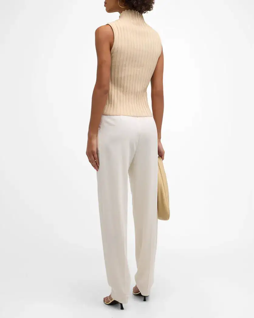 Derek Lam 10 Crosby Esma Rib-Knit Vest Caramel