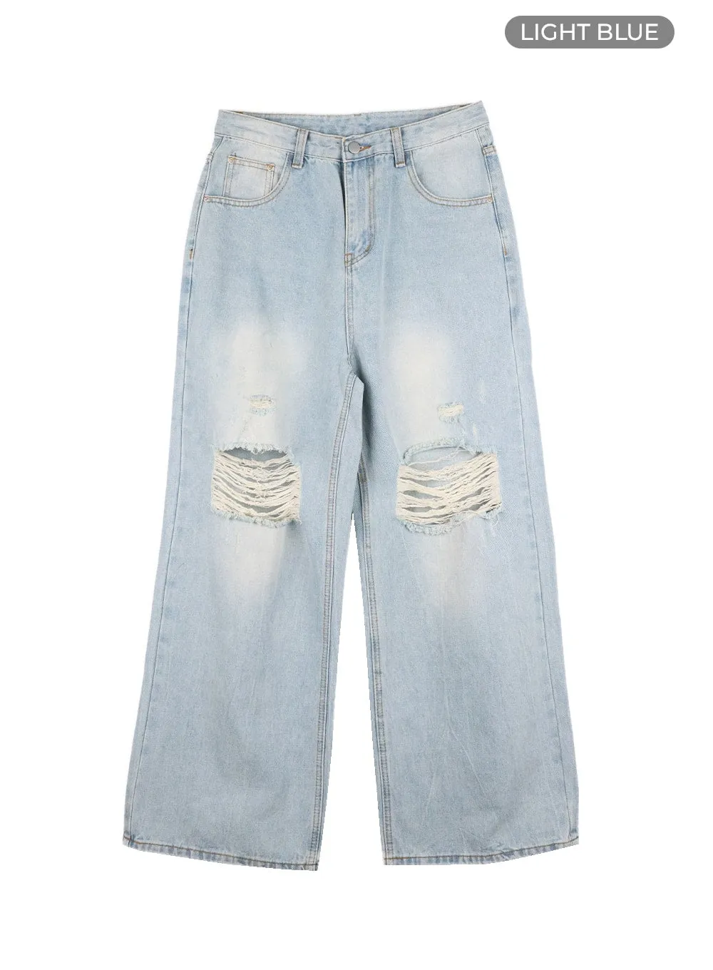 Destroyed Vintage Baggy Straight Jeans OM426