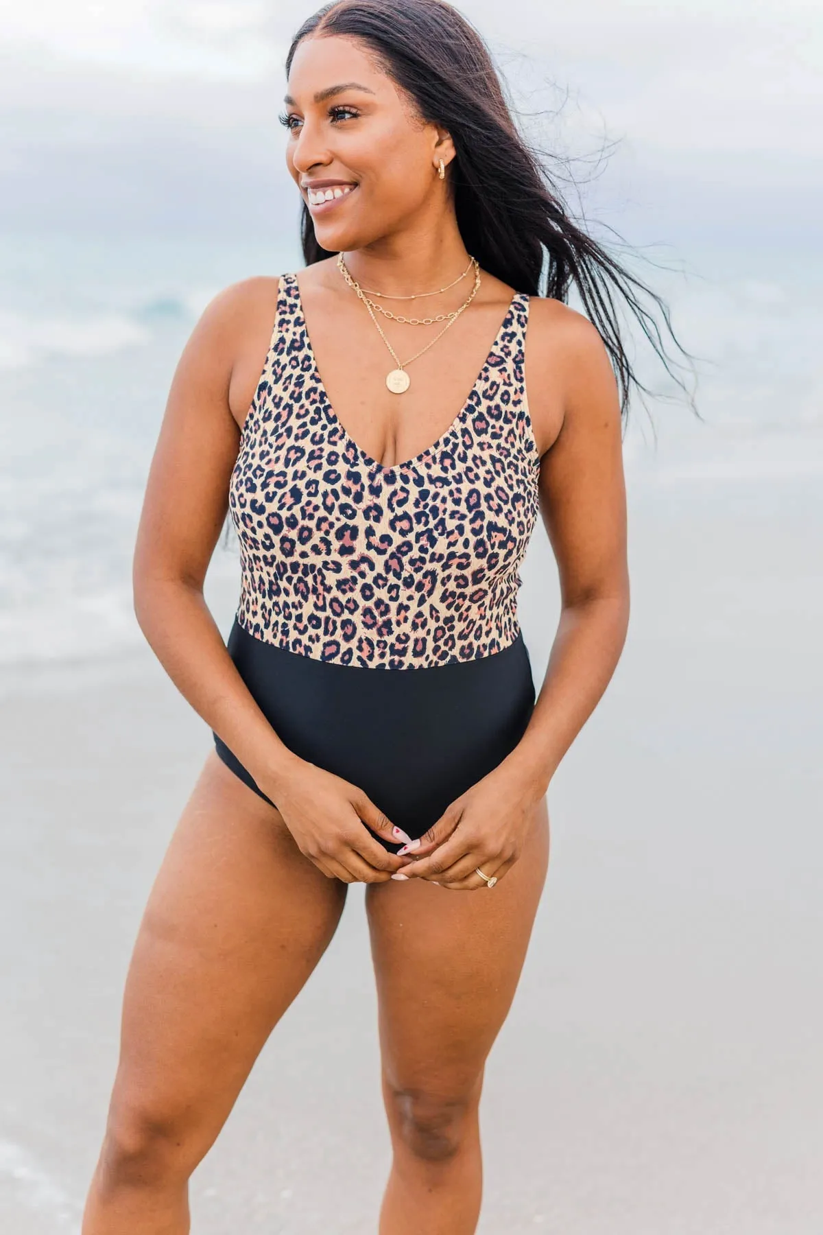 Enjoy The Waves One-Piece Swimsuit- Leopard