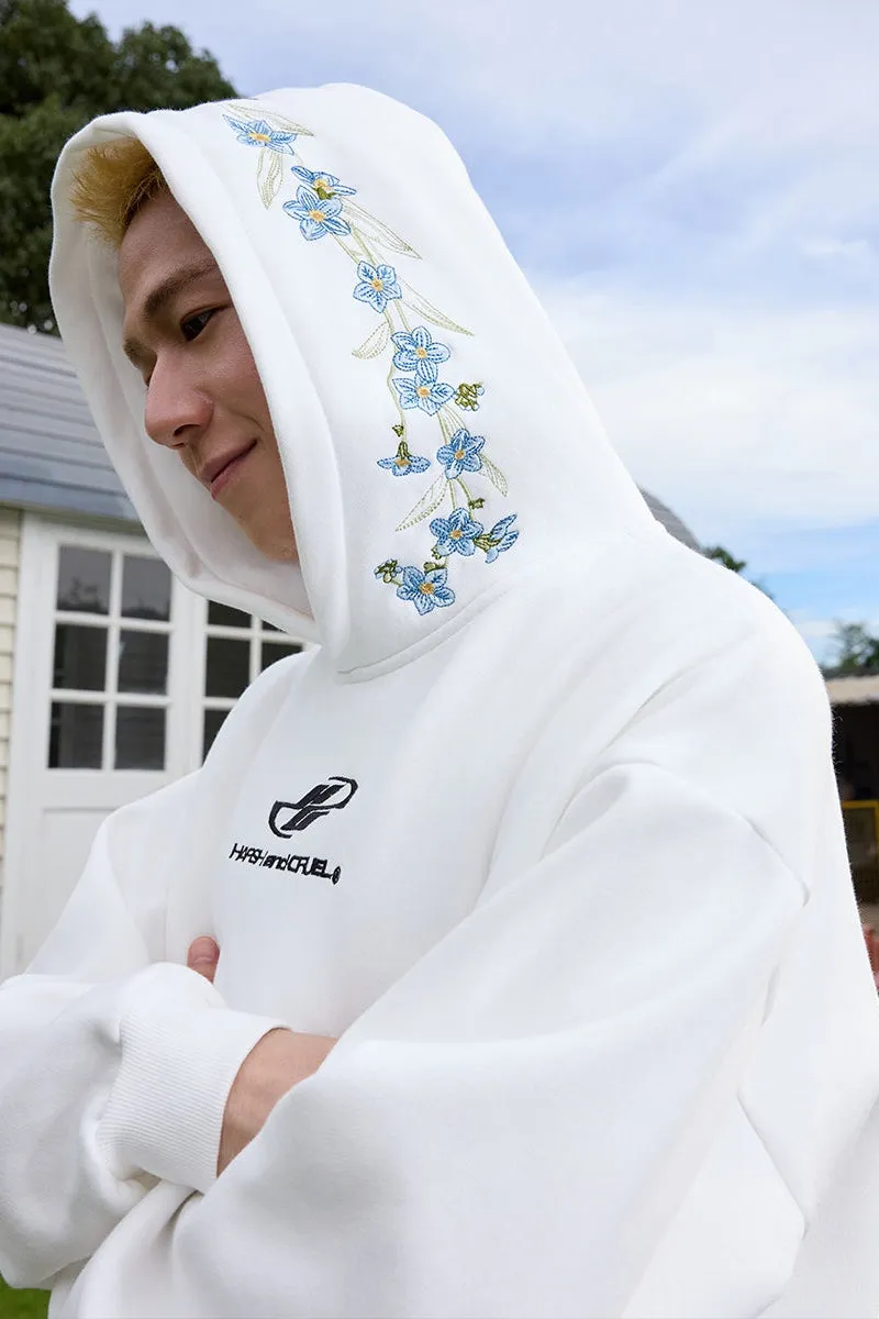 Floral Hood Embroidered Hoodie