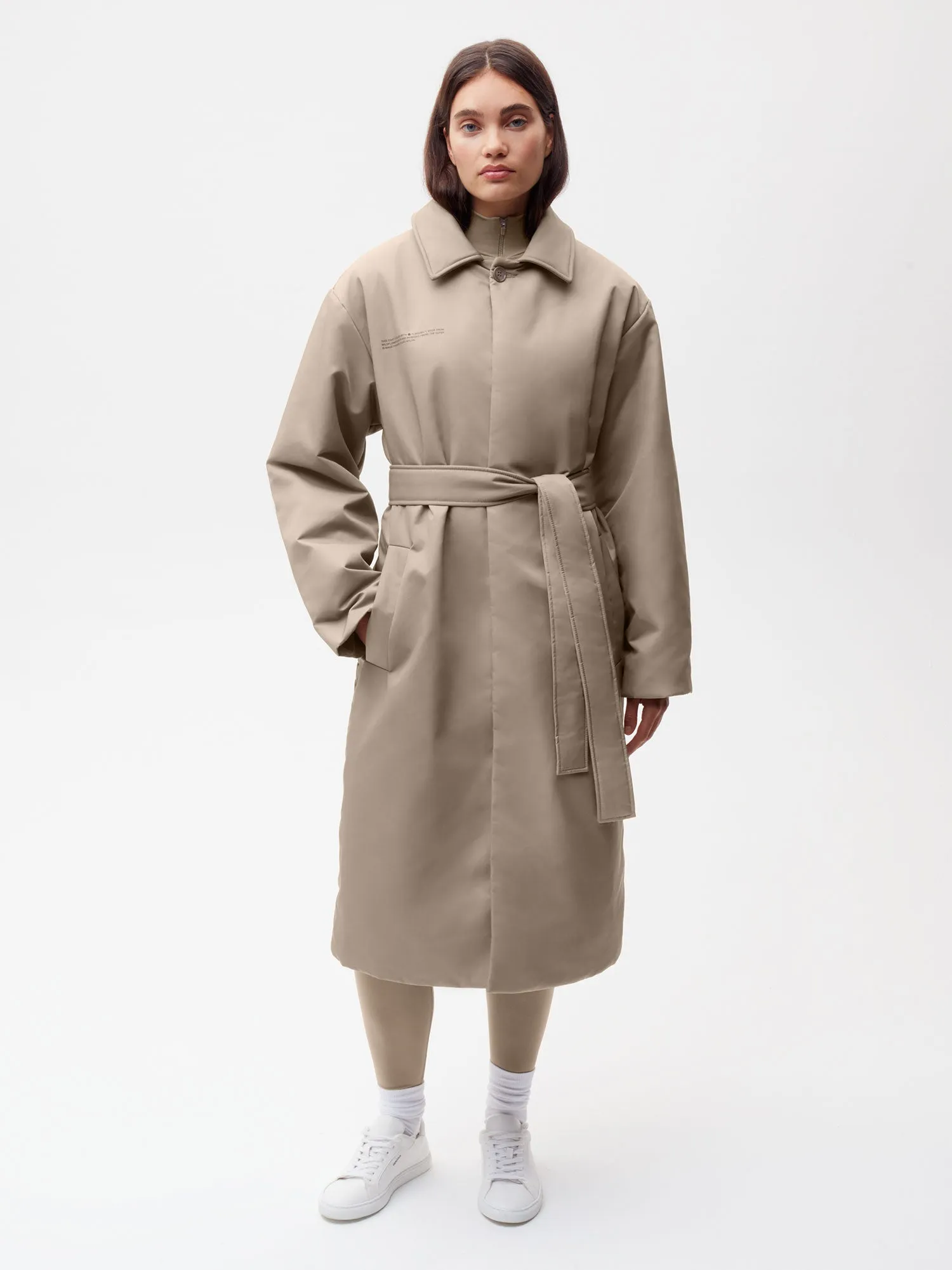 Flower-Warmth Trench Coat—taupe