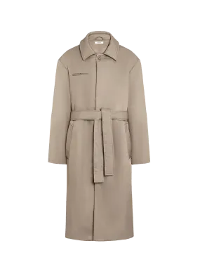 Flower-Warmth Trench Coat—taupe