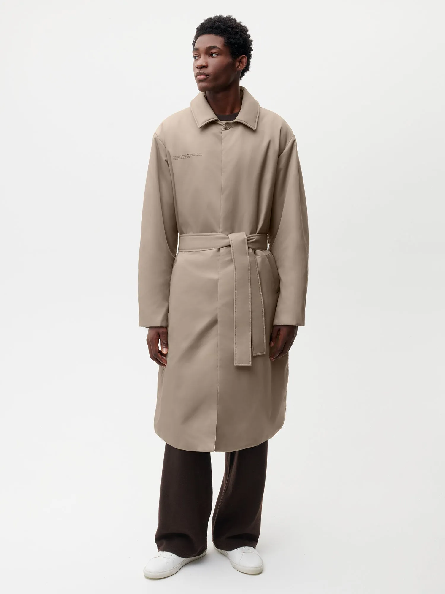 Flower-Warmth Trench Coat—taupe