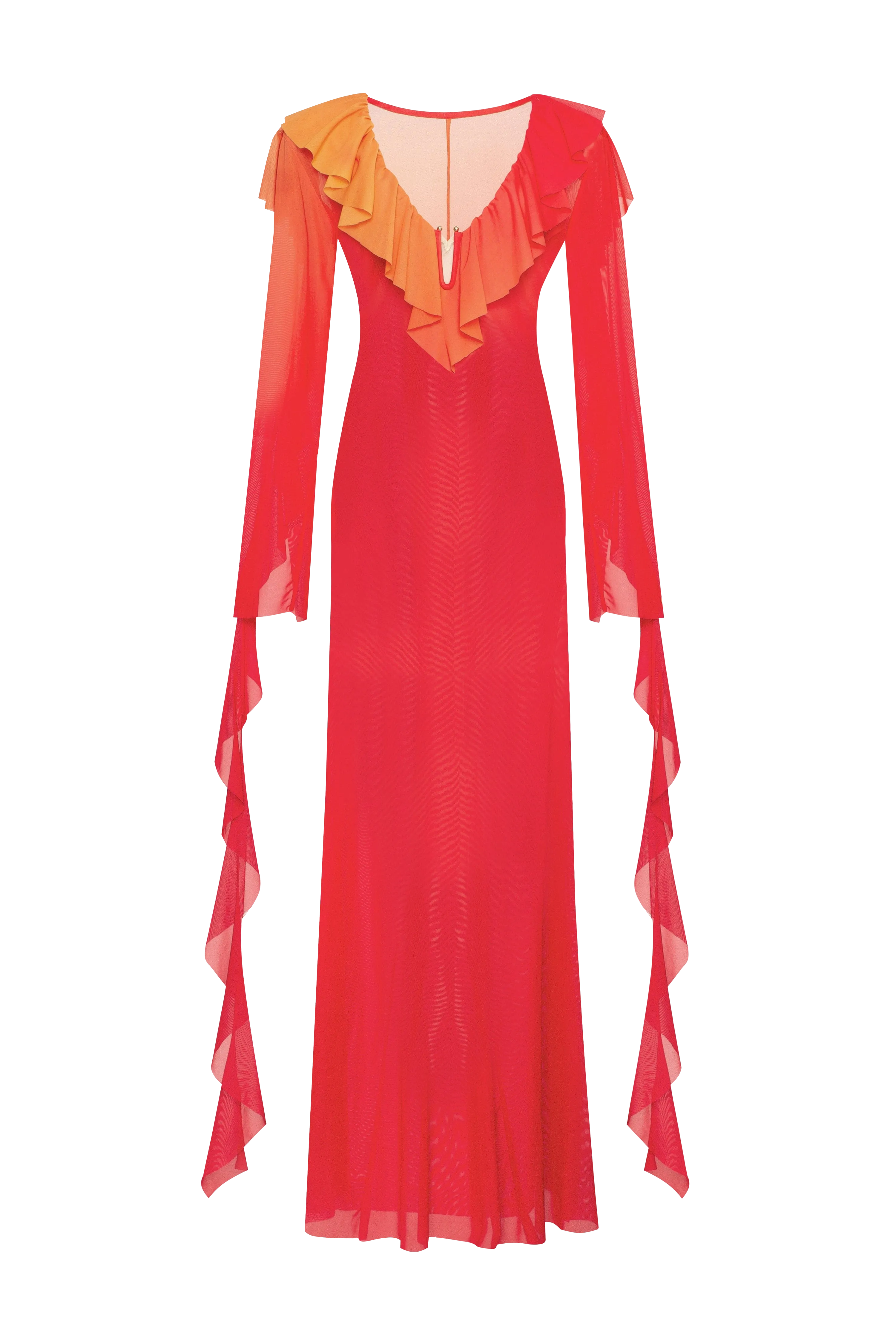 Flowy coral maxi dress, Xo Xo