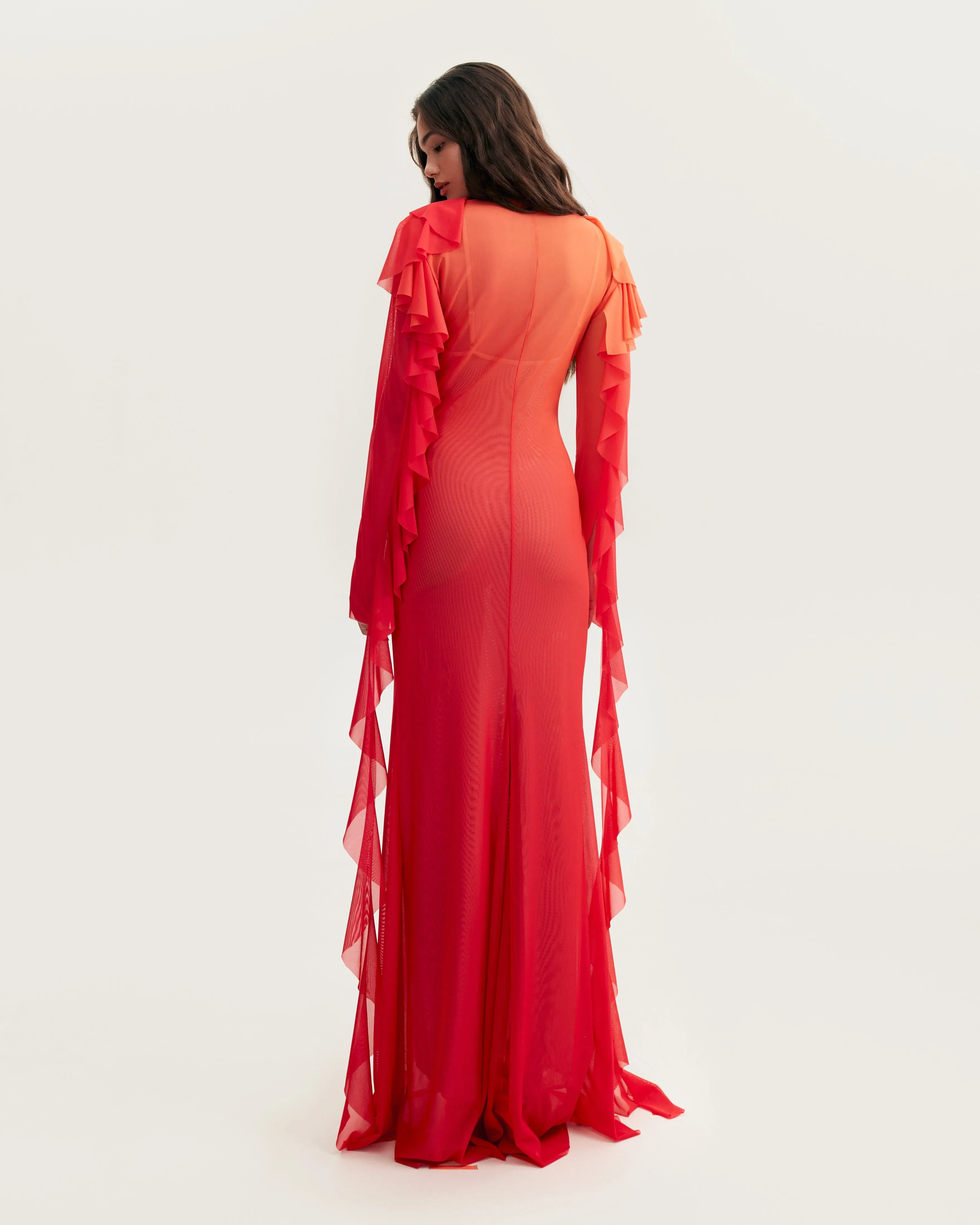 Flowy coral maxi dress, Xo Xo