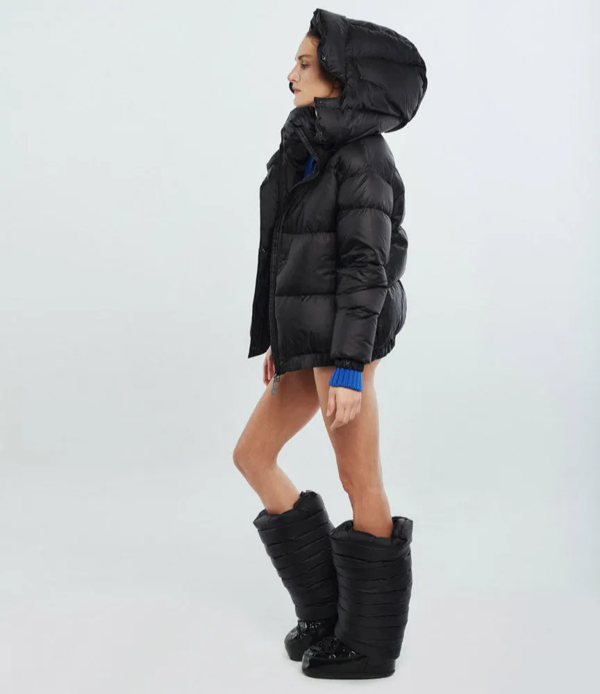 Fluff Women Bomber Winter Jacket in Black