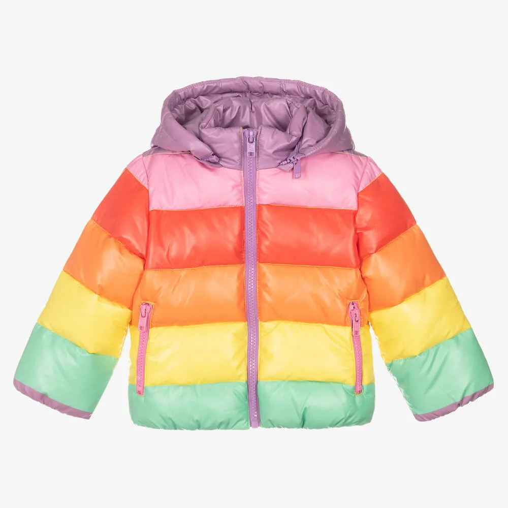 Girls Rainbow Puffer Coat