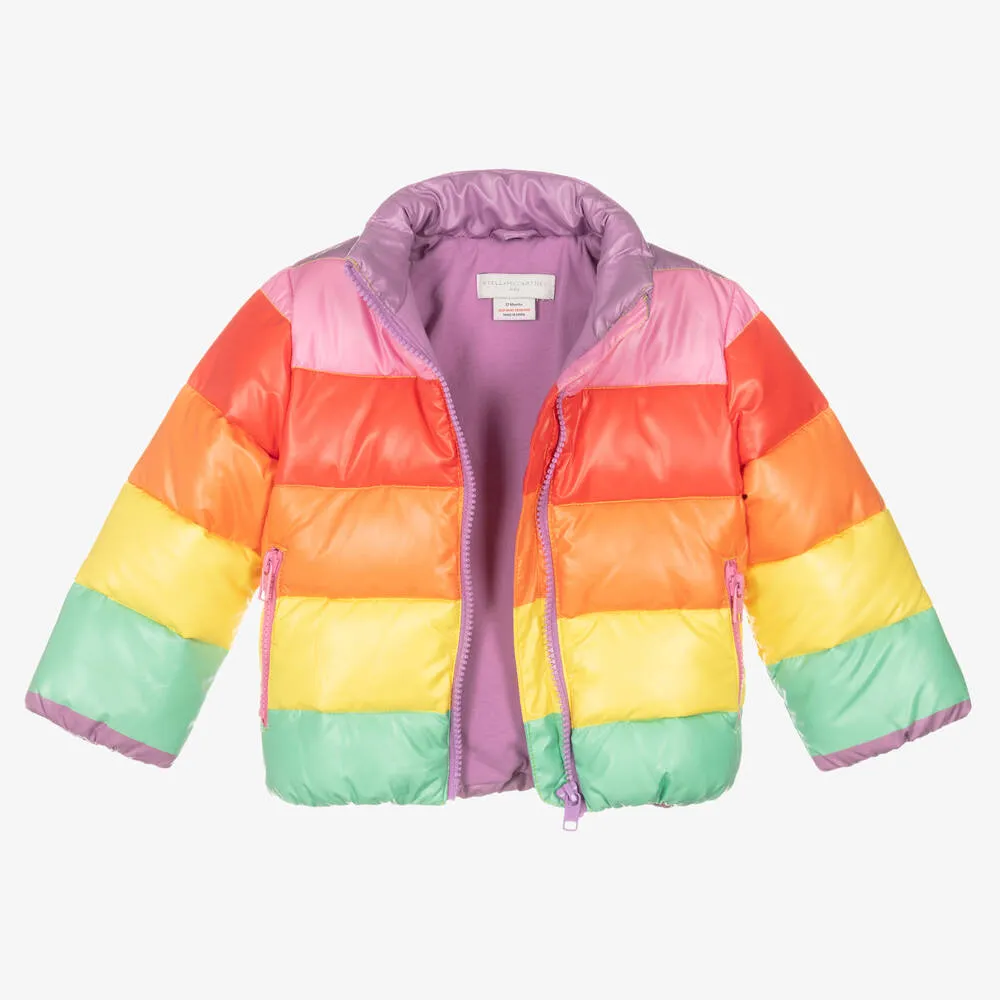 Girls Rainbow Puffer Coat