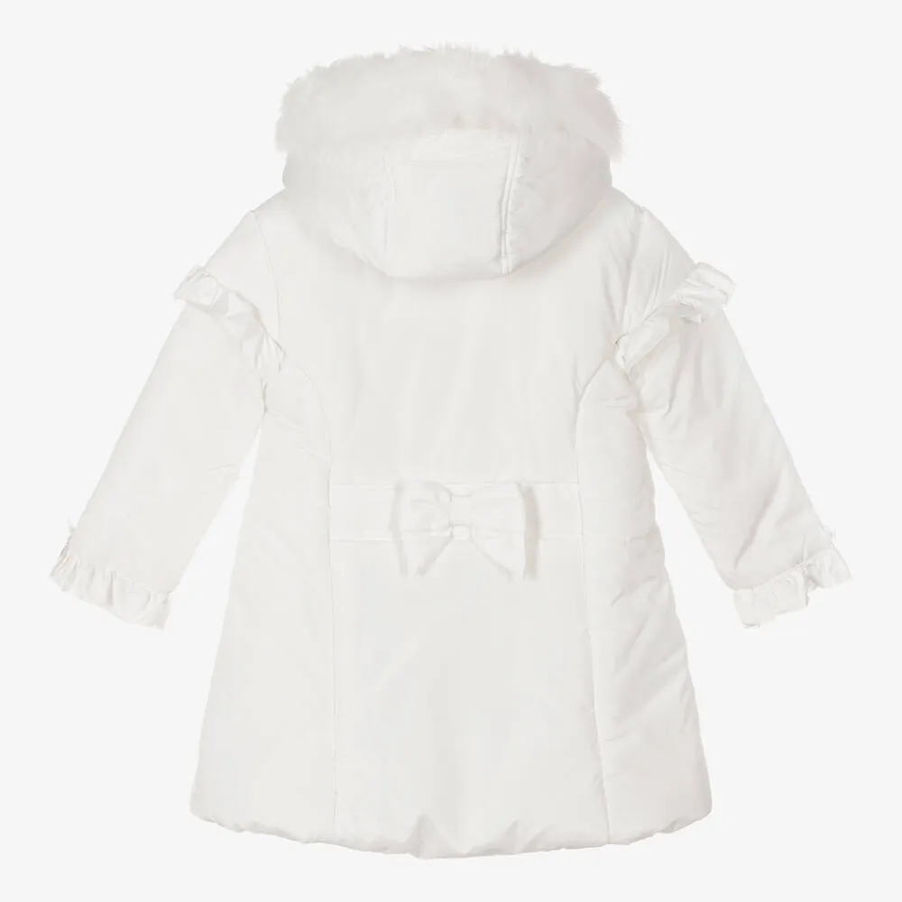 Girls White Padded Coat