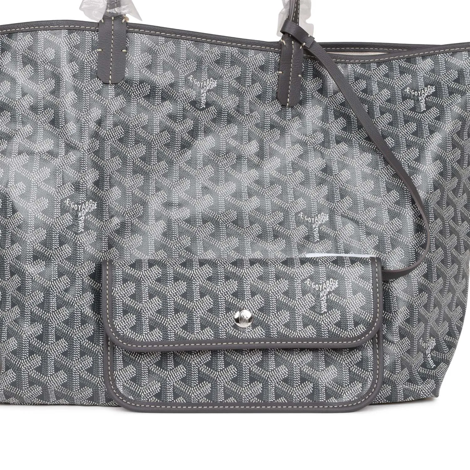 Goyard Goyardine Grey St. Louis PM Tote Bag Palladium Hardware