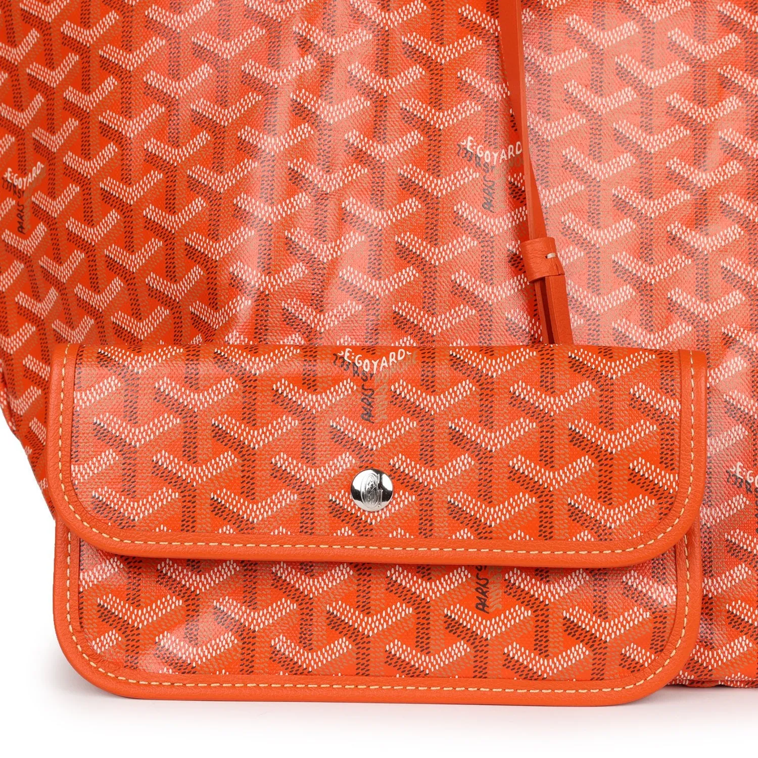 Goyard Goyardine Orange St. Louis GM Tote Bag Palladium Hardware