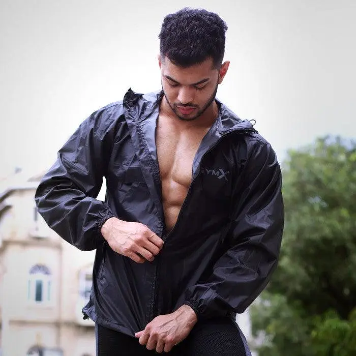 GymX Jet Black Black - GymX Hurricane Waterproof Jacket- Sale (rainwear) - Sale