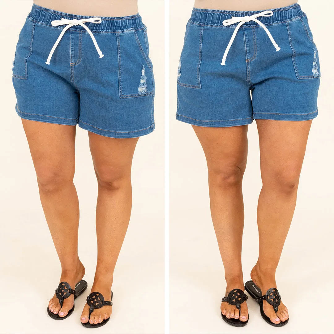 Heat Waves Shorts, Light Denim